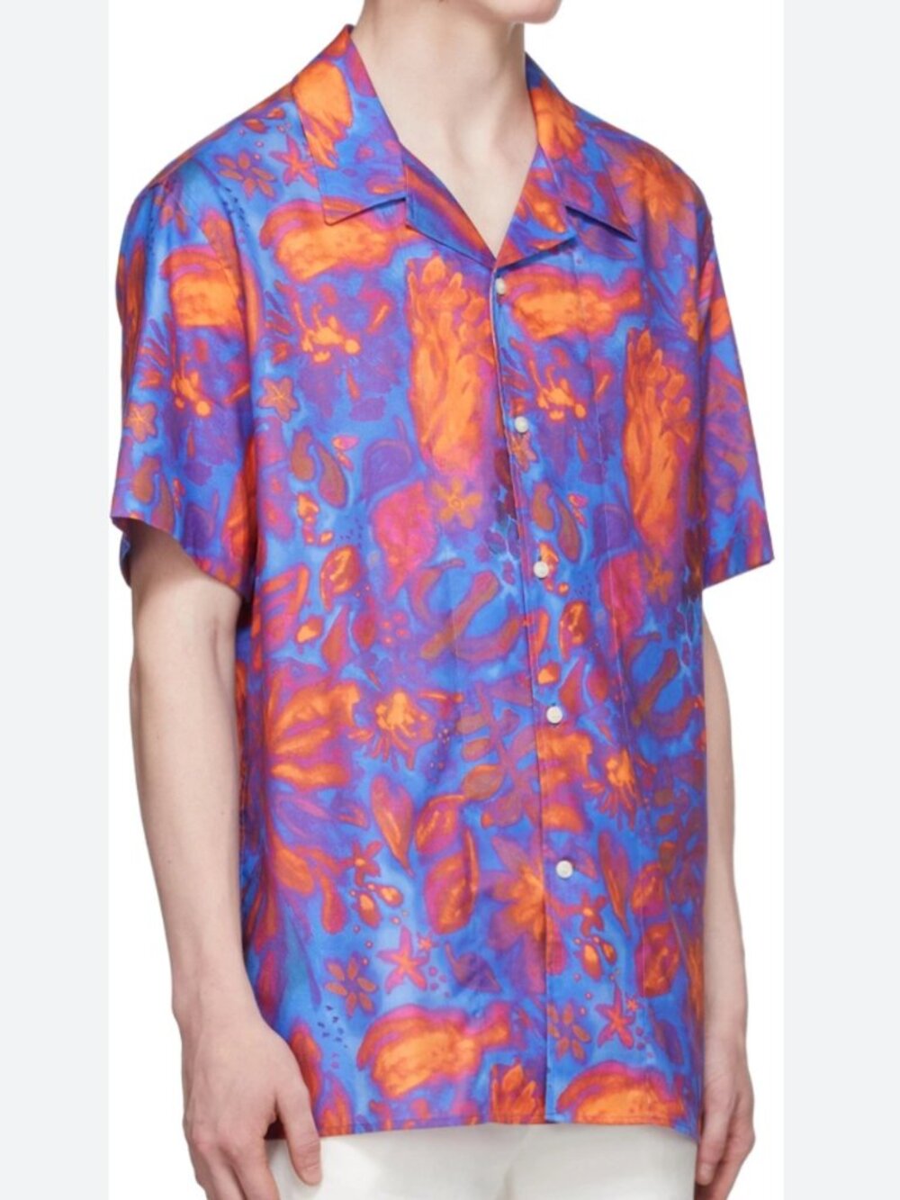 Tiger of Sweden Blue and Orange Riccerdo Shirt Button Front Size XL